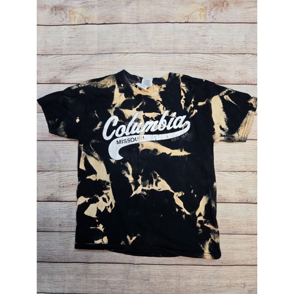 Columbia Missouri MO T-Shirt Kids Bleach Tie Dye size Medium